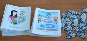 malowanki, broszury promujące bezpieczeństwo nad wodą, odblaski
